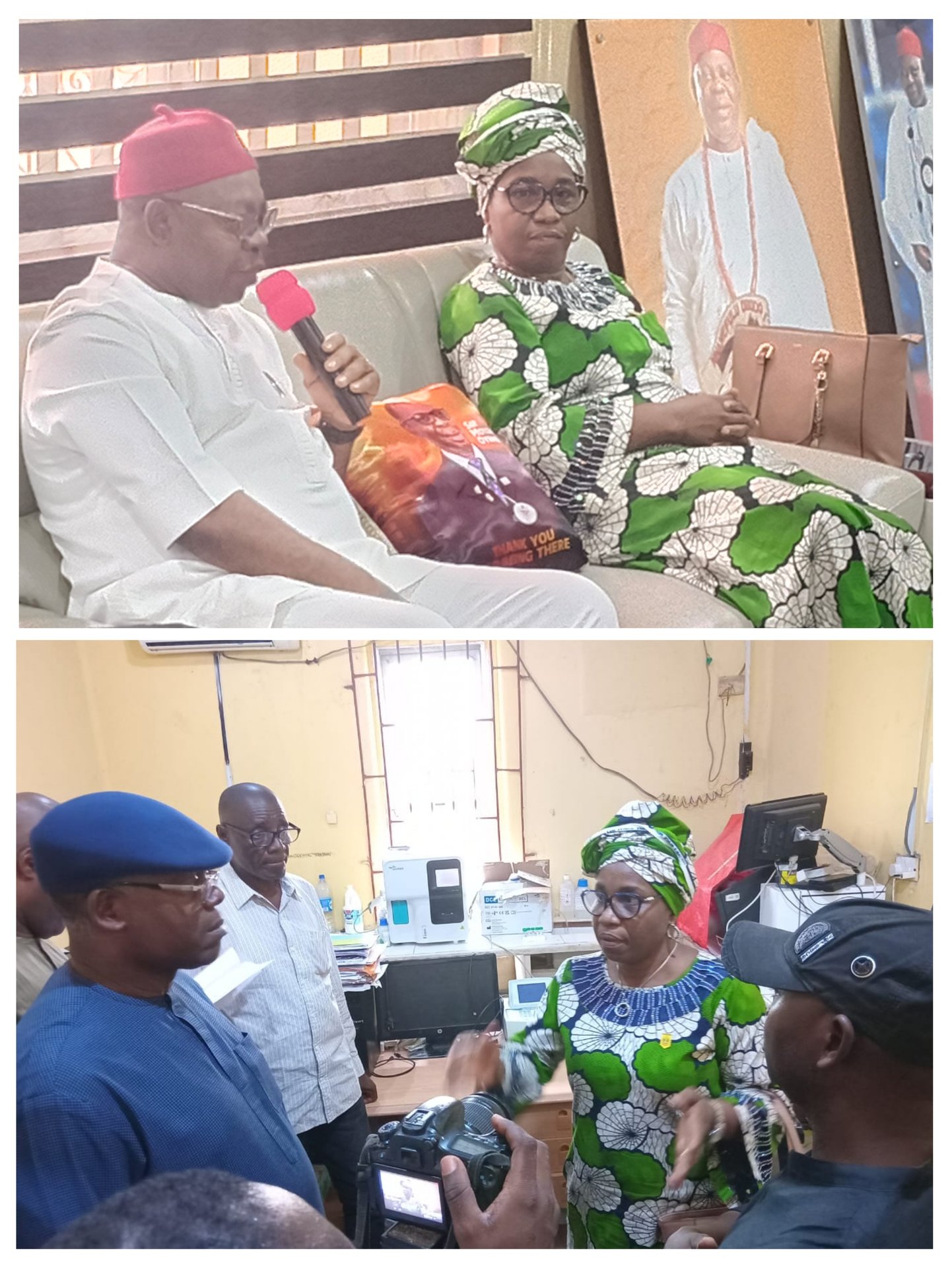 A delegation from the federal Ministry of Health visits Kwale central Hospital in Delta state on  a fact finding mission.